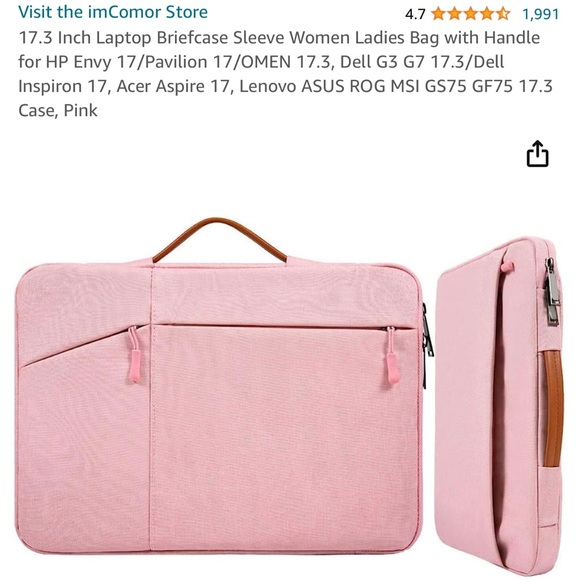 17.3 Inch Laptop Briefcase Sleeve Women Ladies Bag with Handle - Picture 4 of 8